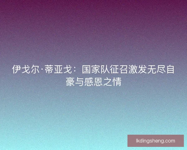 伊戈尔·蒂亚戈：国家队征召激发无尽自豪与感恩之情