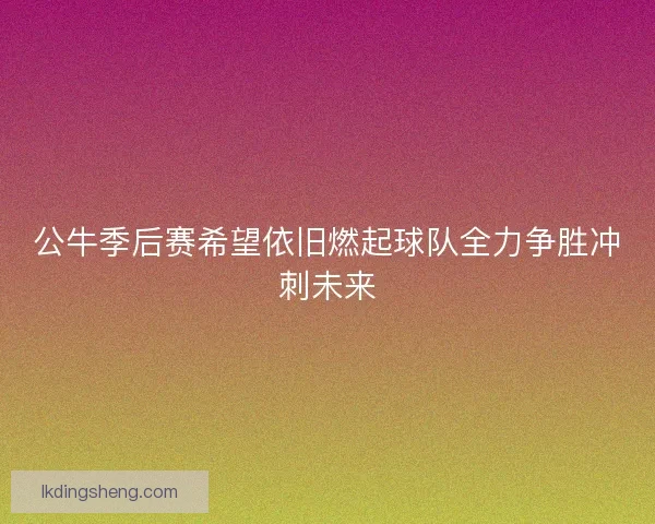 公牛季后赛希望依旧燃起球队全力争胜冲刺未来